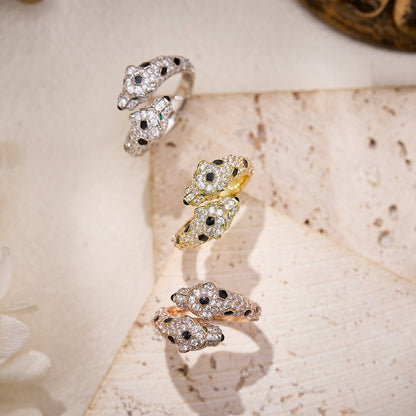 [Blue Tears Jewelry]PANTHERE DOUBLE HEADED FULL DIAMOND  RING