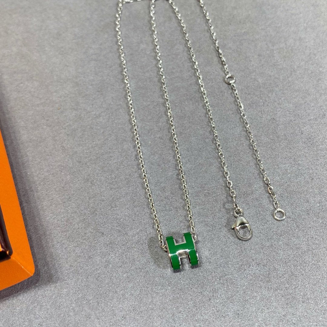 [BLUE TEARS]POP H GREEN NECKLACE SILVER AND GOLD