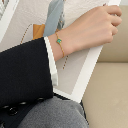 [BLUE TEARS]CLOVER BRACELET MALACHITE 1 MOTIF