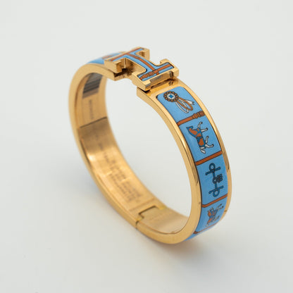 [BLUE TEARS]H PINK GOLD BRACELET BLUE CERAMIC