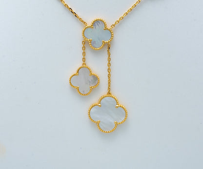 [BLUE TEARS]CLOVER MOTHER OF PEARL NECKLACE 6 MOTIF