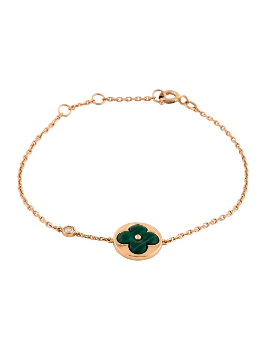 [BLUE TEARS]SUN MALACHITE 1 DIAMOND PINK GOLD BRACELET