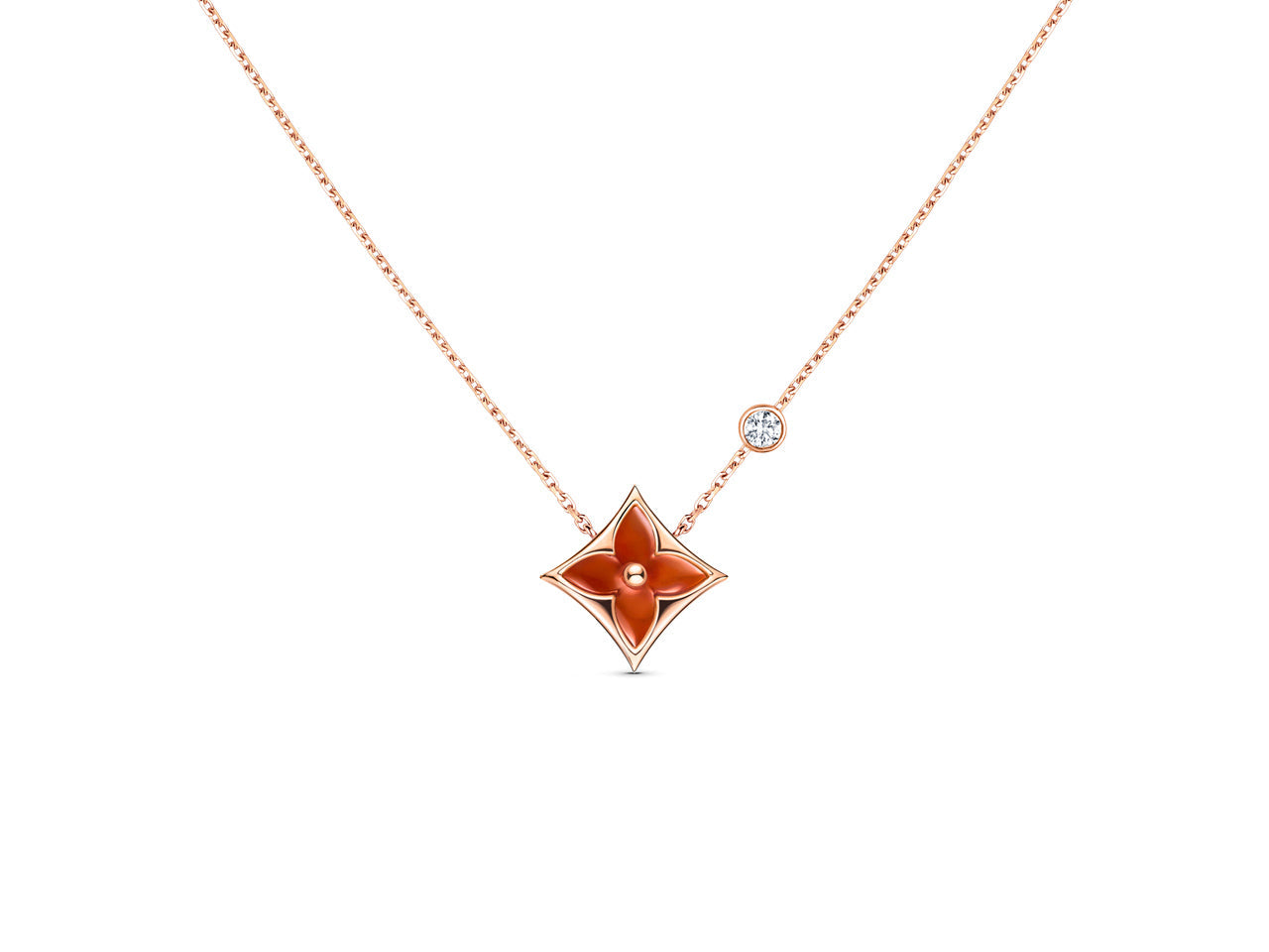 [BLUE TEARS]STAR NECKLACE PINK GOLD 1 DIAMOND