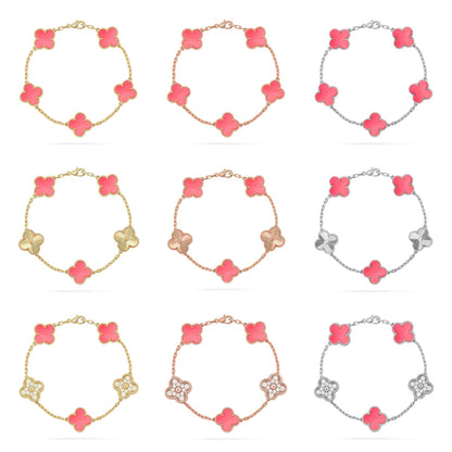 [BLUE TEARS] CLOVER 5 MOTIFS  PINK MOP BRACELET COLLECTION