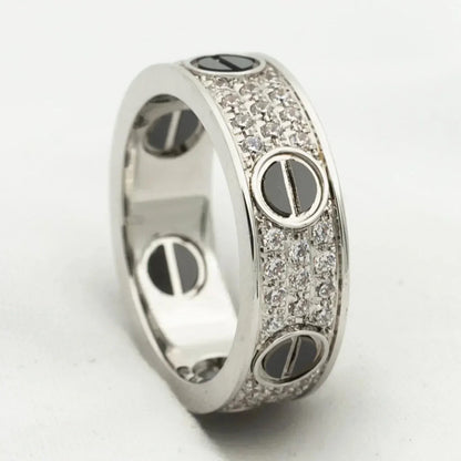 [BLUE TEARS]LOVE RING 5.5MM DIAMONDS PAVED CERAMIC