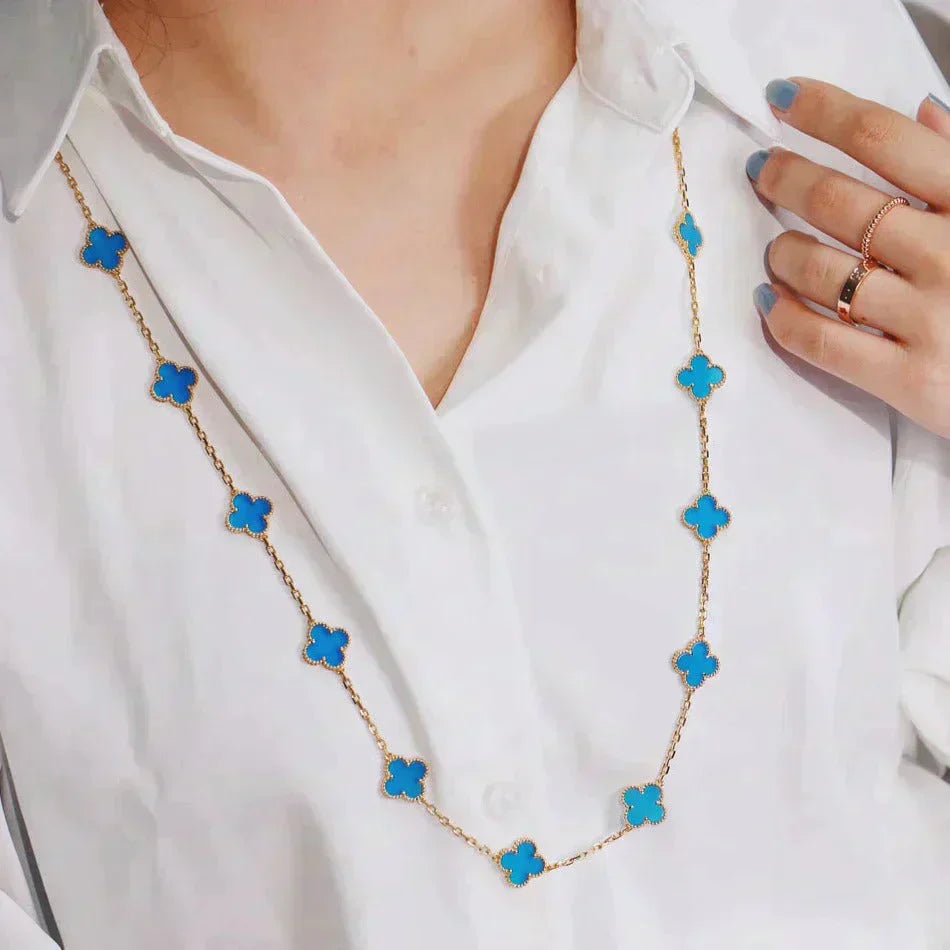 [BLUE TEARS]CLOVER 20 MOTIFS BLUE AGATE GOLD
