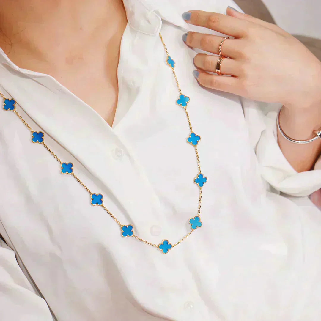 [BLUE TEARS]CLOVER 20 MOTIFS BLUE AGATE GOLD