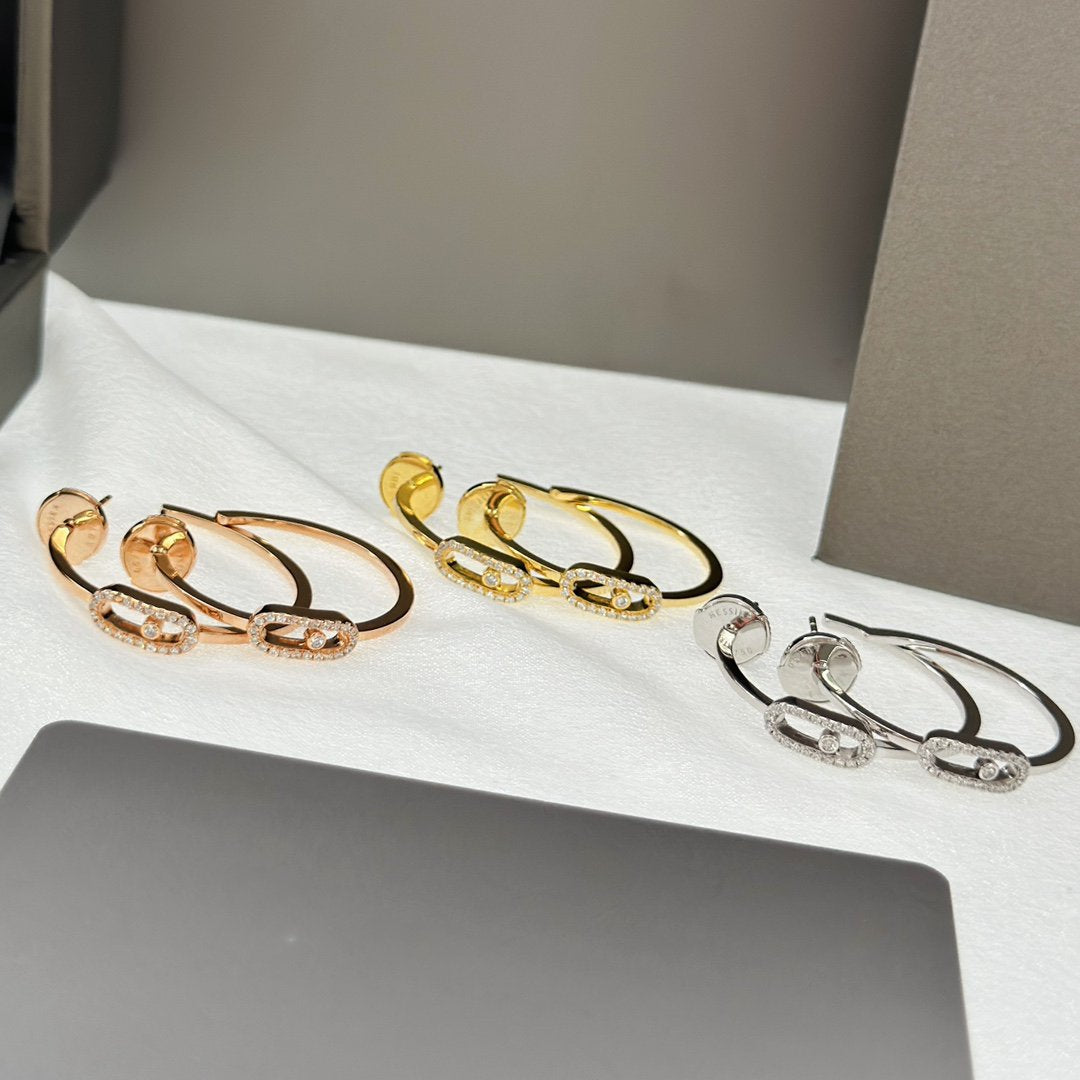 [Blue Tears Jewelry]CREOLES MOVE UNO PM DIAMOND EARRINGS