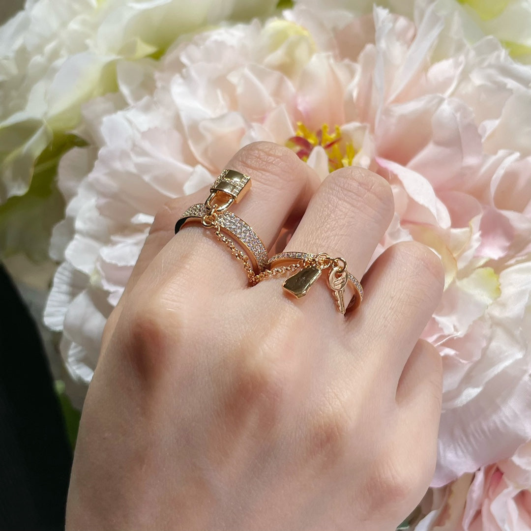 [BLUE TEARS]HM KELLY CLOCHETTE DOUBLE RING IN  WITH DIAMONDS