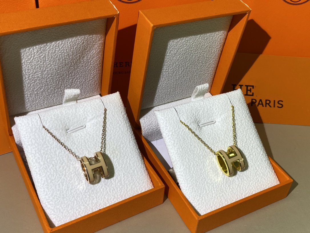 [BLAUE TRÄNEN]HM CLIC GELBE EMAILLE GOLD HALSKETTE