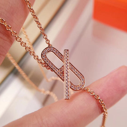 [BLUE TEARS]HM FIRE PIG NOSE NECKLACE TRENDY STREET