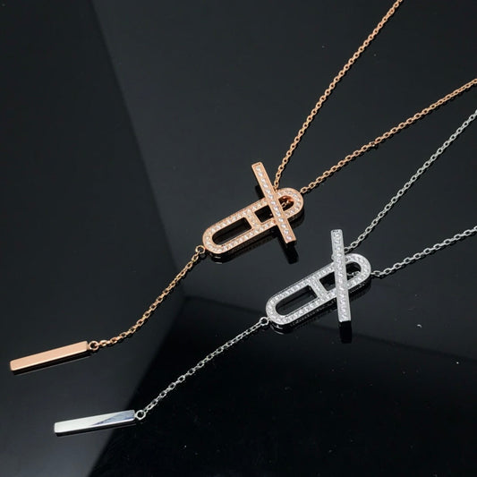 [BLUE TEARS]HM NECKLACE PLATINUM ROSE GOLD DIAMOND