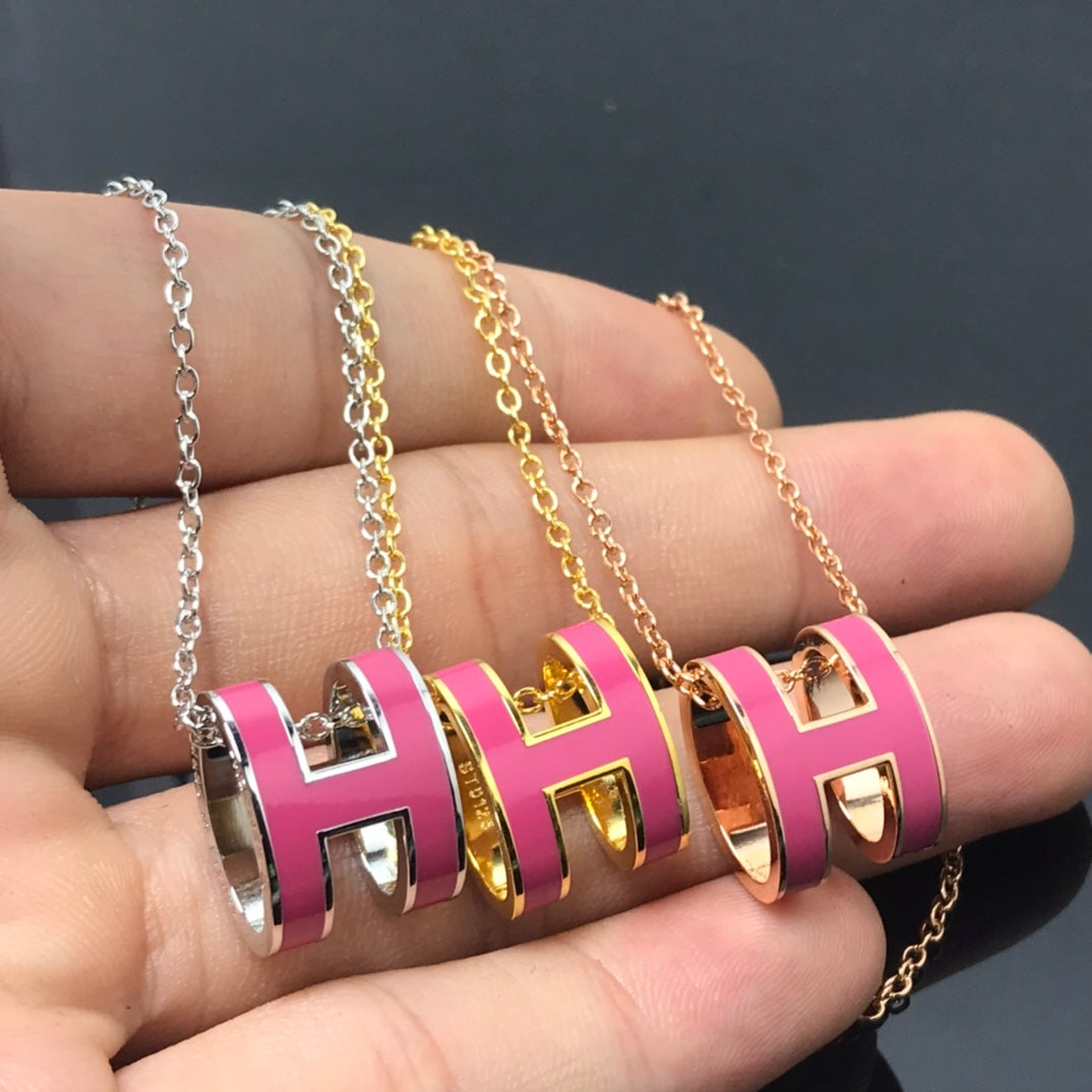 [BLUE TEARS]H NECKLACE PINK