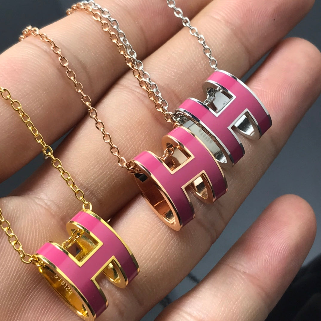 [BLUE TEARS]H NECKLACE PINK