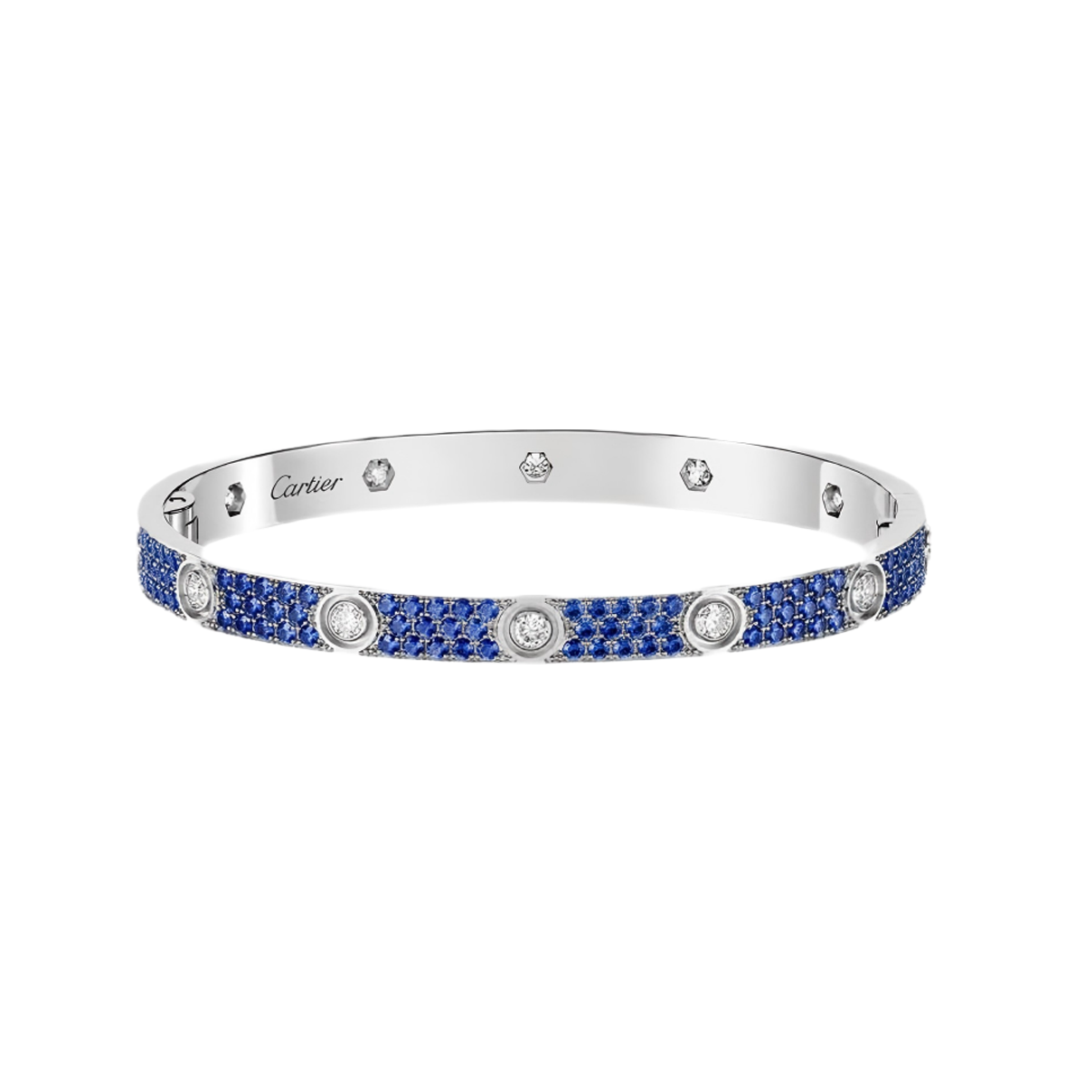 [Blue Tears Jewelry]2026 PAVE GEMSTONE LOVE BRACELET 6.1MM 10 DIAMONDS