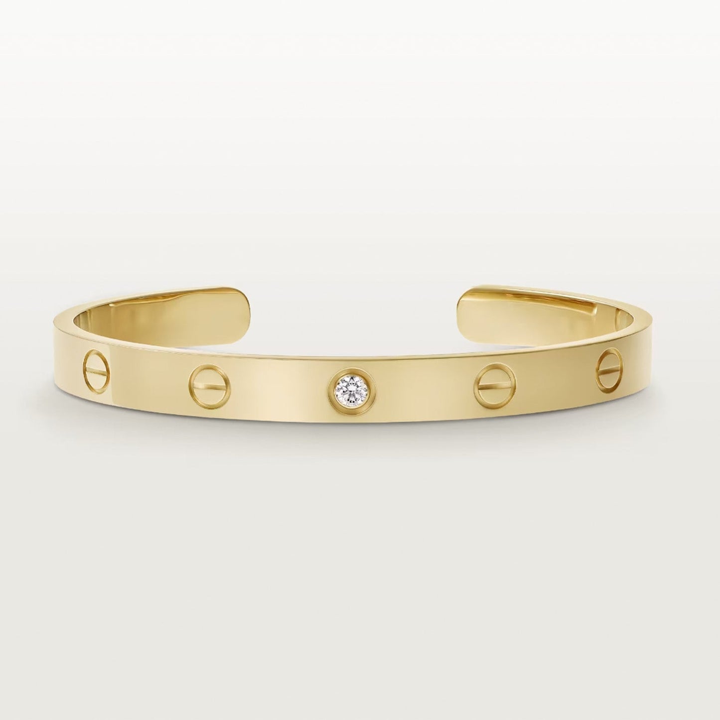 [Blue Tears Jewelry]LOVE BRACELET 6.1MM 1 DIAMOND OPEN CUFF