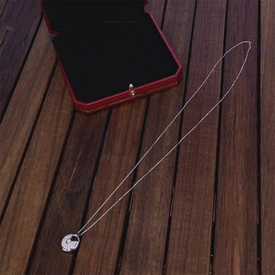 [BLUE TEARS]AMULETTE SILVER FULL DIAMOND NECKLACE