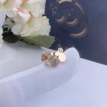 [BLUE TEARS]BEE LOVE PINK GOLD DIAMOND EARRINGS