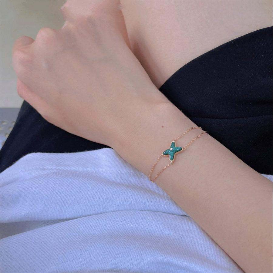 [BLUE TEARS]JEUX BRACELET MALACHITE PINK GOLD 1 DIAMOND