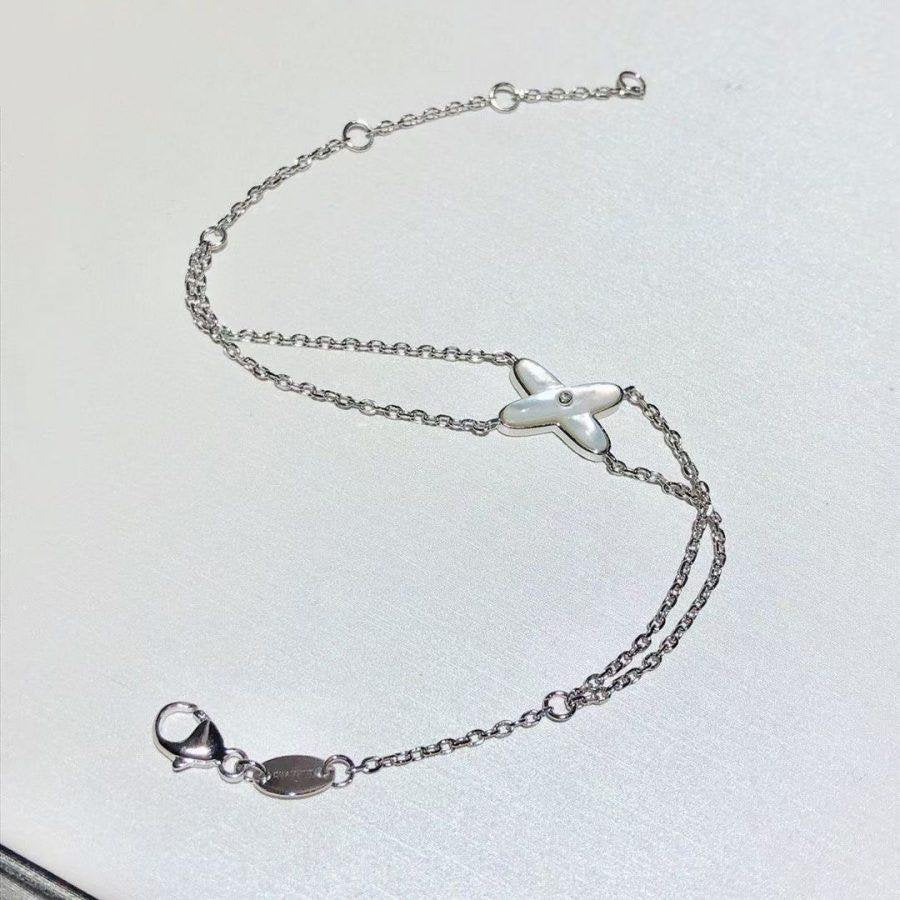 [BLUE TEARS]JEUX BRACELET WHITE MOP SILVER 1 DIAMOND