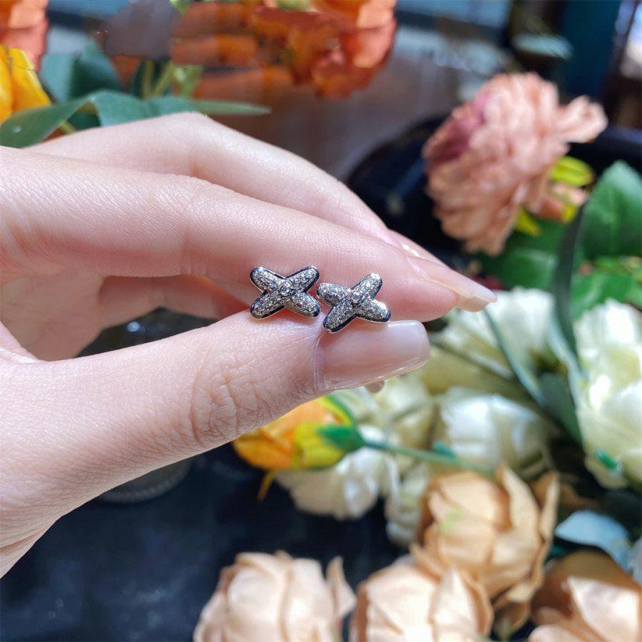 [BLUE TEARS]JEUX DE SILVER DIAMOND EARRINGS