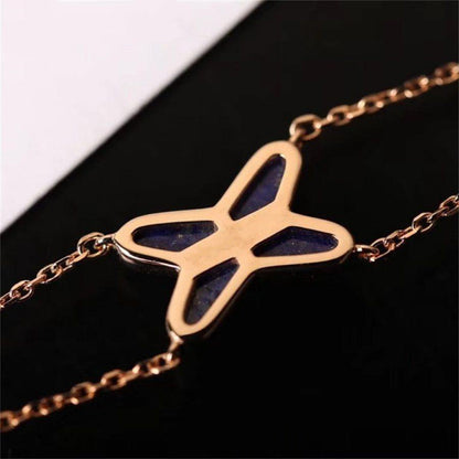 [BLUE TEARS]Hollow Design Four-Leaf Clover Flower Shape  Bracelet