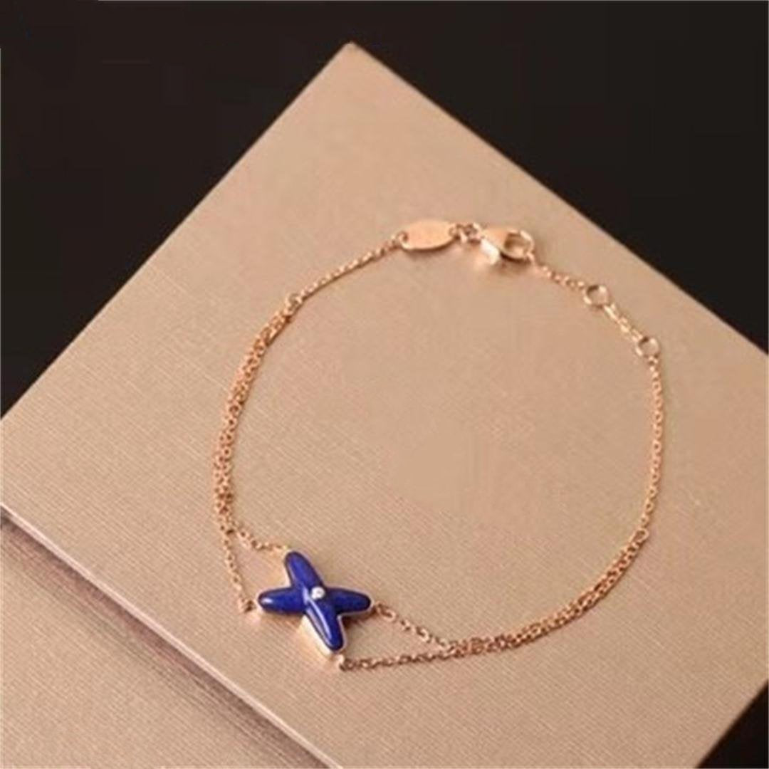 [BLUE TEARS]Hollow Design Four-Leaf Clover Flower Shape  Bracelet