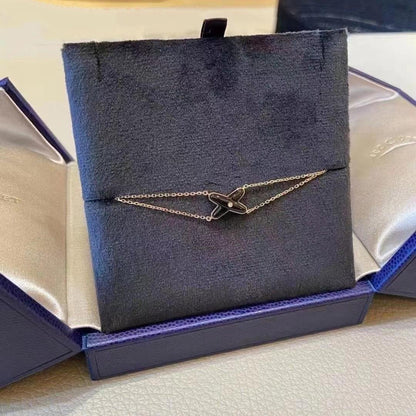 [BLUE TEARS]JEUX BRACELET ONYX PINK GOLD 1 DIAMOND