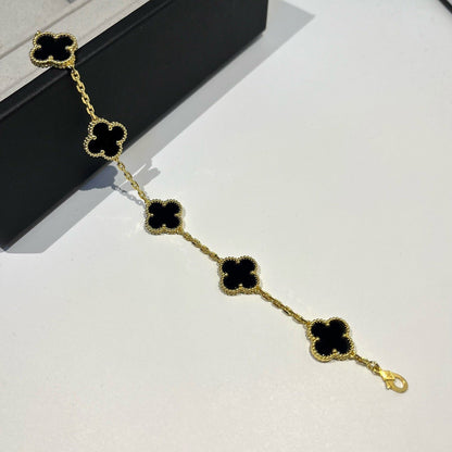 [BLUE TEARS]CLOVER  5 MOTIFS BLACK ONYX BRACELET