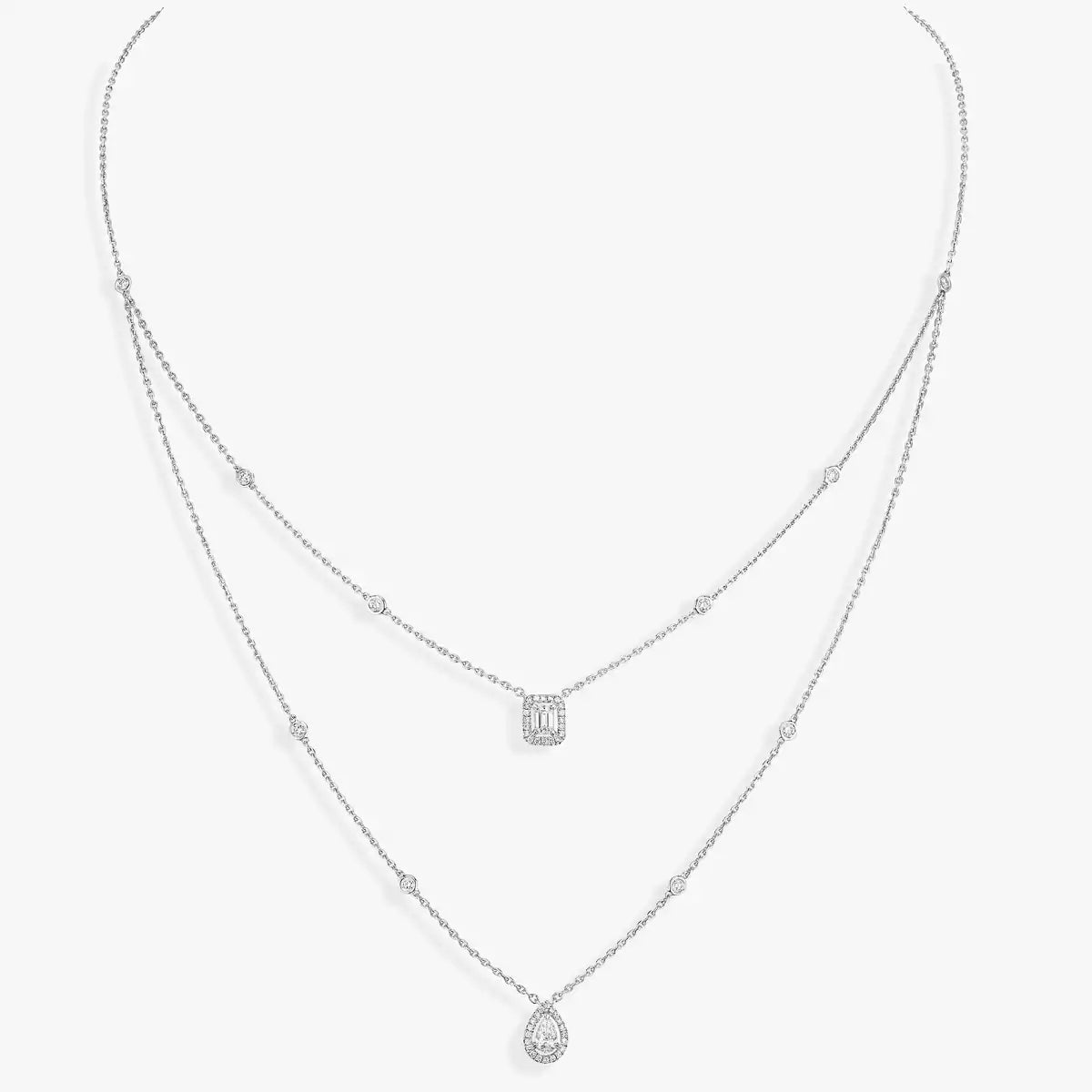 [Blue Tears Jewelry]Diamond Necklace My Twin 2 Rows