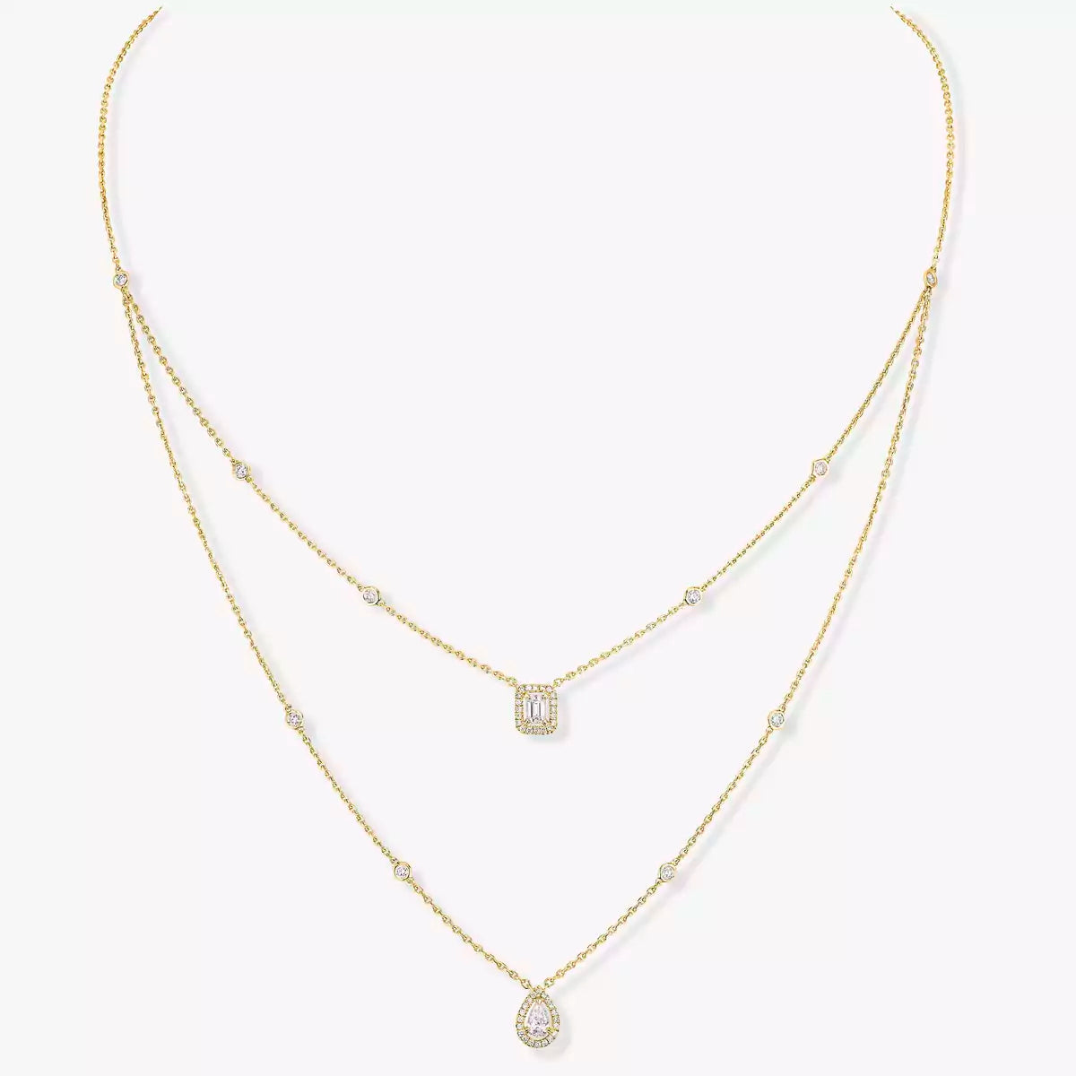 [Blue Tears Jewelry]Diamond Necklace My Twin 2 Rows