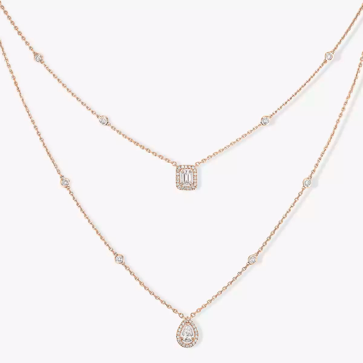 [Blue Tears Jewelry]Diamond Necklace My Twin 2 Rows