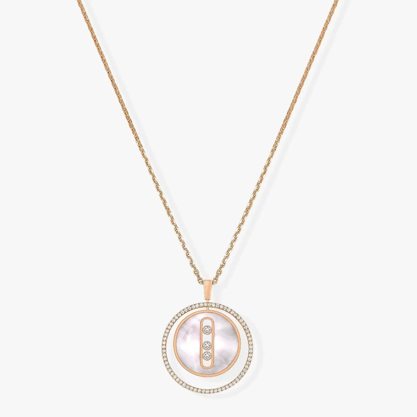 [Blue Tears Jewelry]LUCKY MOVE MM NACRE BLANCHE DIAMOND NECKLACE