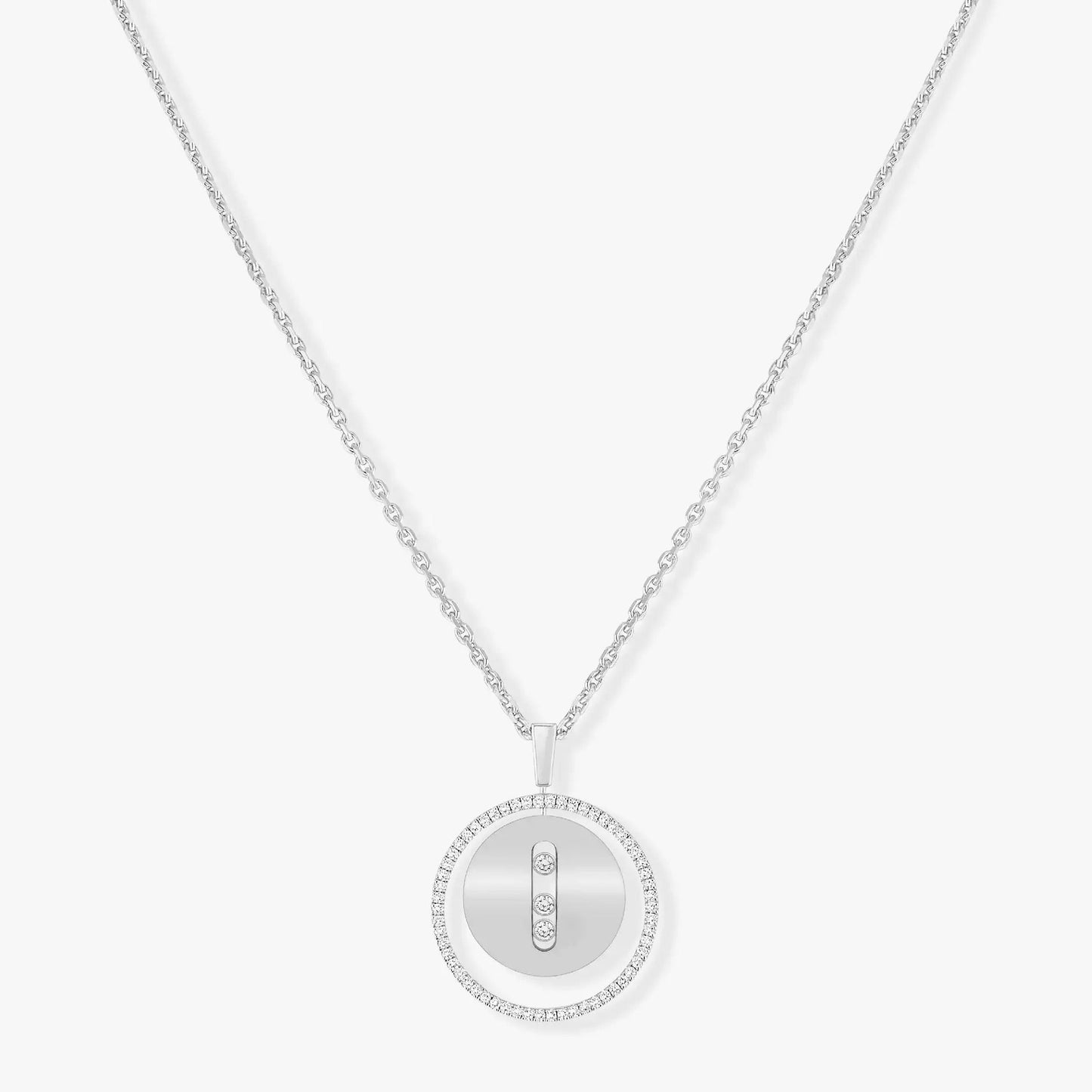[Blue Tears Jewelry]LUCKY MOVE MM SILVER DIAMOND NECKLACE