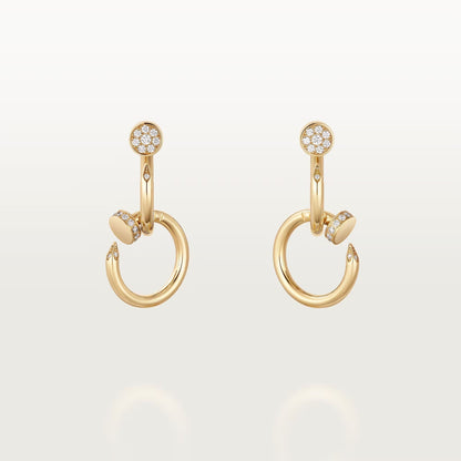 [Blue Tears Jewelry]JUSTE HALF DIAMOND DOUBLE EARRINGS