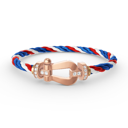 [BLUE TEARS]FORCE LARGE HORSESHOE HALF DIAMOND BRACELET ROSE GOLD