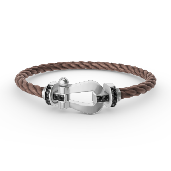 [BLUE TEARS]FORCE LARGE HORSESHOE BLACK DIAMOND BRACELET SILVER
