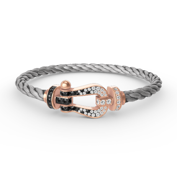 [BLUE TEARS]FORCE LARGE HORSESHOE BLACK WHITE DIAMOND BRACELET ROSE GOLD