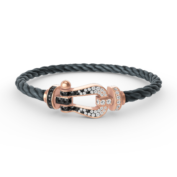 [BLUE TEARS]FORCE LARGE HORSESHOE BLACK WHITE DIAMOND BRACELET ROSE GOLD