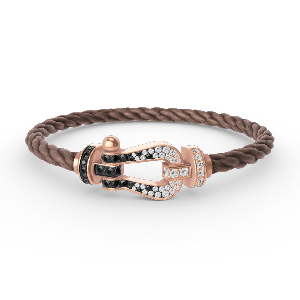 [BLUE TEARS]FORCE LARGE HORSESHOE BLACK WHITE DIAMOND BRACELET ROSE GOLD