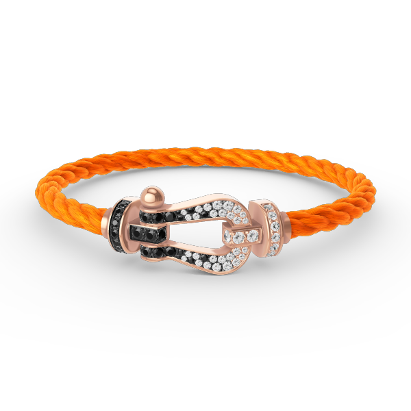 [BLUE TEARS]FORCE LARGE HORSESHOE BLACK WHITE DIAMOND BRACELET ROSE GOLD