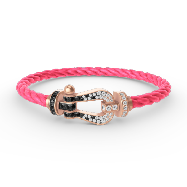 [BLUE TEARS]FORCE LARGE HORSESHOE BLACK WHITE DIAMOND BRACELET ROSE GOLD