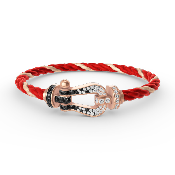 [BLUE TEARS]FORCE LARGE HORSESHOE BLACK WHITE DIAMOND BRACELET ROSE GOLD