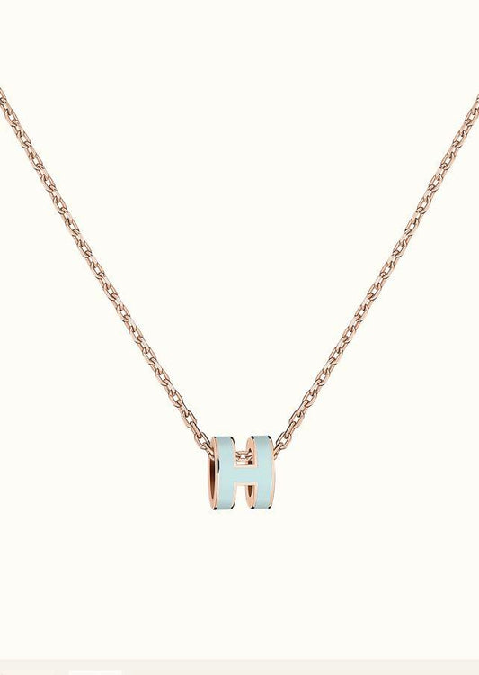 [BLUE TEARS]POP H LIGHT BLUE NECKLACE