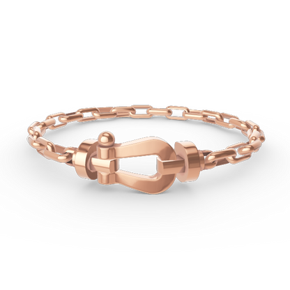 [BLUE TEARS]FORCE LARGE HORSESHOE CLASP  METAL BRACELET