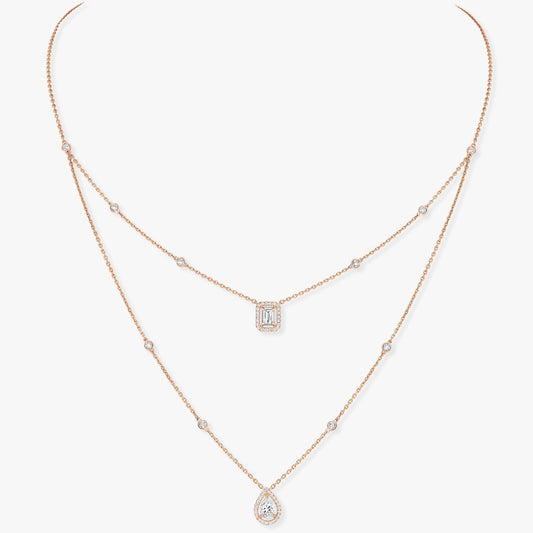 [Blue Tears Jewelry]MY TWIN 2 ROW DIAMOND NECKLACE