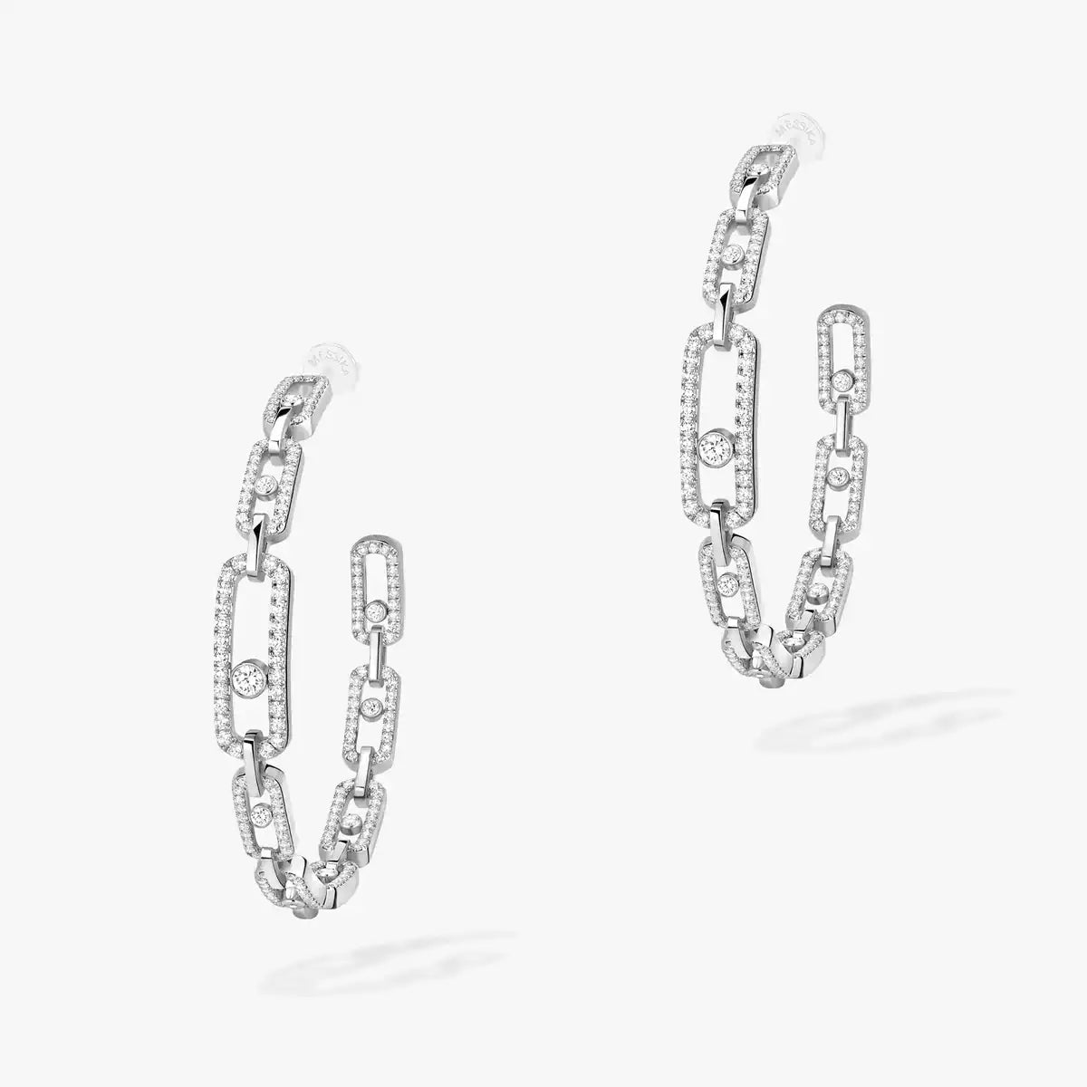 [Blue Tears Jewelry]Move Link Diamond Hoop Earrings