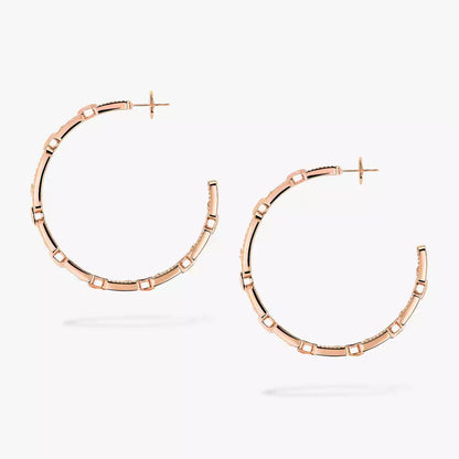 [[Blue Tears Jewelry]Move Link Diamond Hoop Earrings