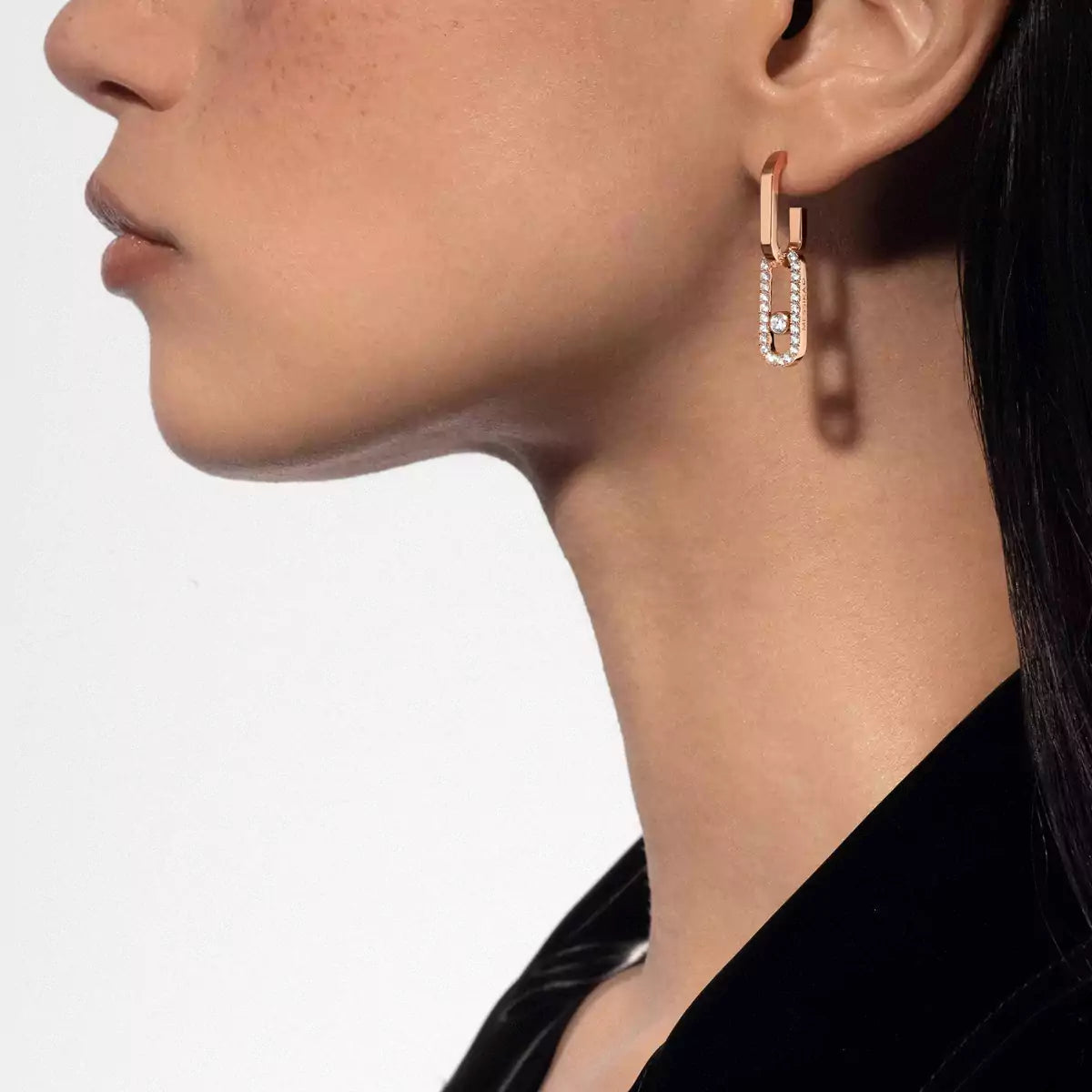 [Blue Tears Jewelry]Move Link Diamond Earrings