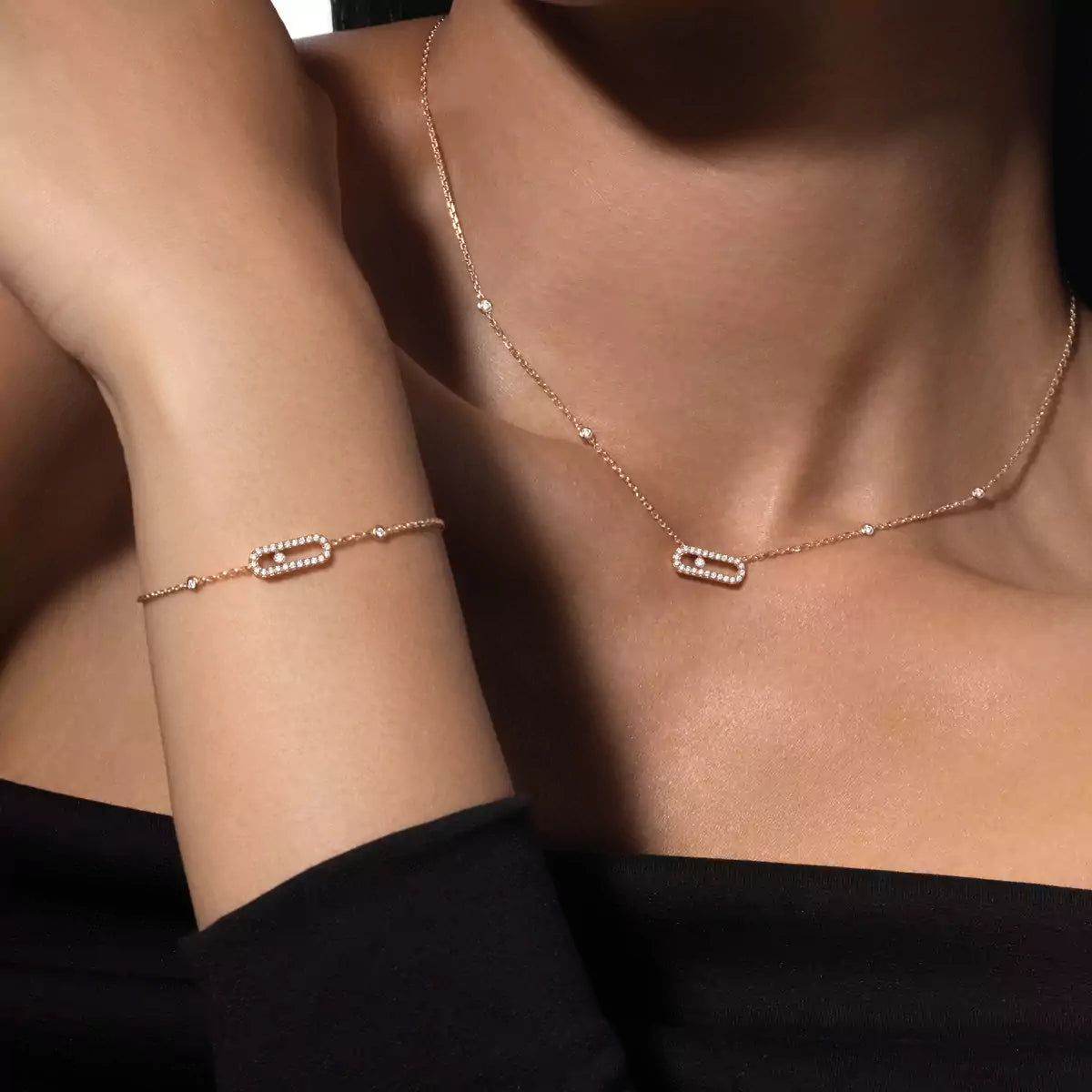 [Blue Tears Jewelry]Diamond Necklace Move Uno